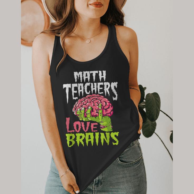 Math Teachers Love Brains Zombie Teacher School Halloween Flowy Tank, funny design