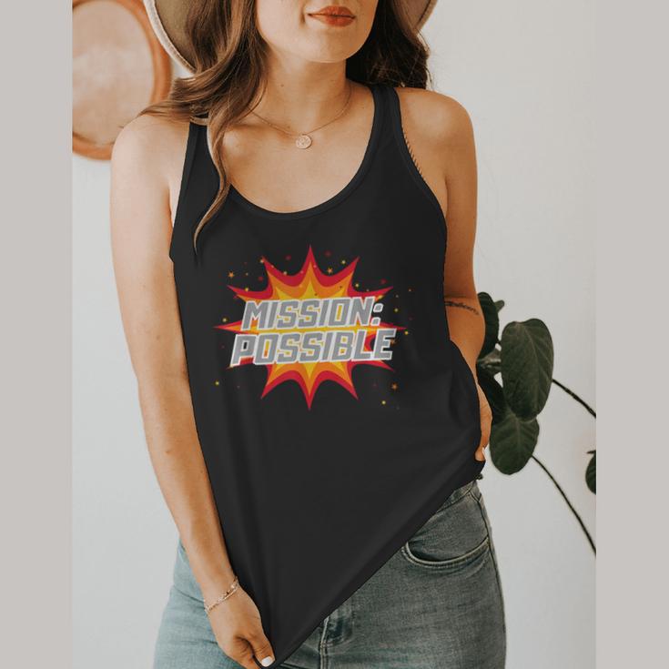 Mission Possible Motivational Inspirational School Teacher Flowy Tank, funny design Mission Possible Motivational Inspirational School Teacher Flowy Tank, funny design