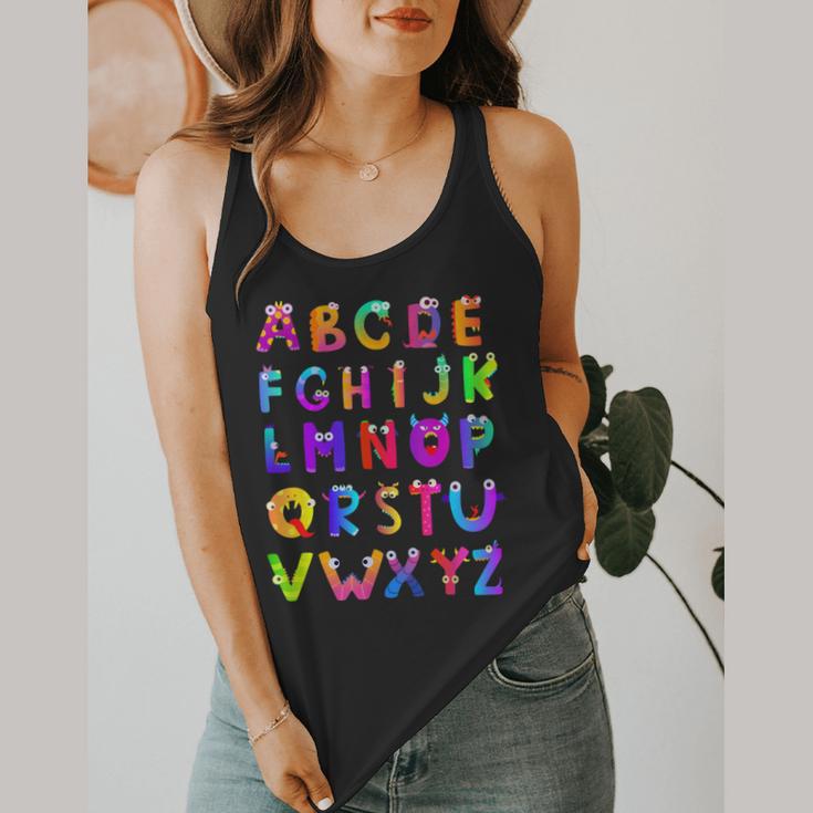 Monster ABC Cute Alphabet Halloween Teacher Costume Kids Flowy Tank, funny design Monster ABC Cute Alphabet Halloween Teacher Costume Kids Flowy Tank, funny design