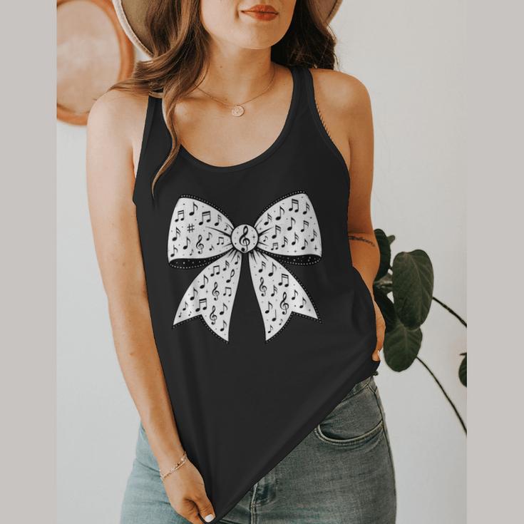 Music Notes Coquette Bow Music Teacher School Musician Band Flowy Tank, funny design Music Notes Coquette Bow Music Teacher School Musician Band Flowy Tank, funny design