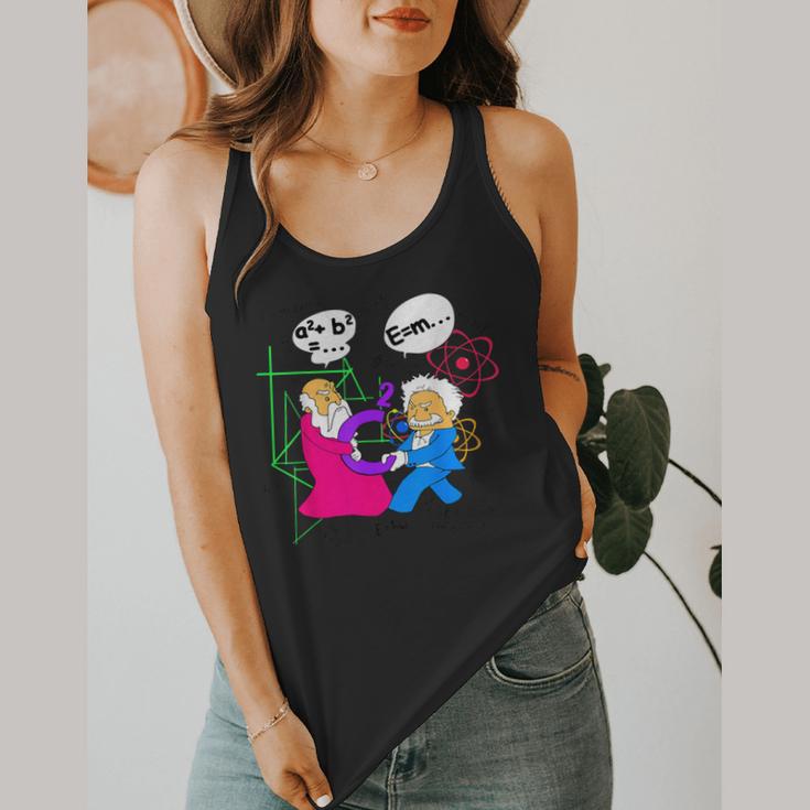 Nerdy Pythagoras Fighting Over C Squared Math Teacher Flowy Tank, funny design