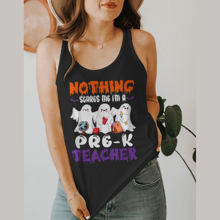 Nothing Scares Me I'm A Pre-K Teacher Halloween Ghosts Flowy Tank, funny design Nothing Scares Me I'm A Pre-K Teacher Halloween Ghosts Flowy Tank, funny design