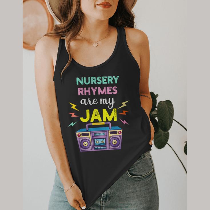 Nursery Rhymes Are My Jam 80s Retro Teachers & Students Kids Flowy Tank, funny design Nursery Rhymes Are My Jam 80s Retro Teachers & Students Kids Flowy Tank, funny design