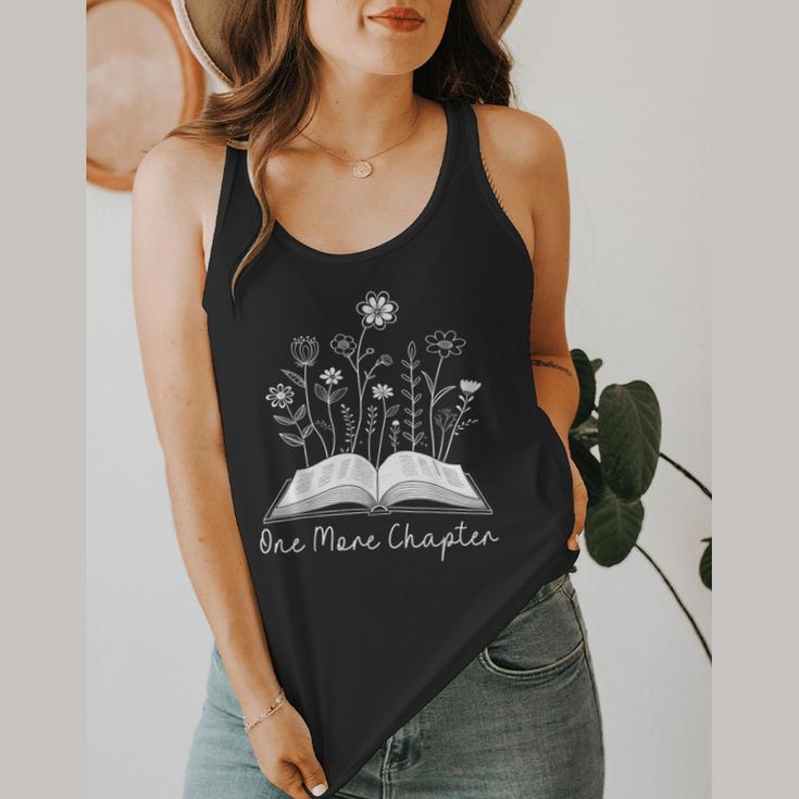 One-More Chapter Wildflower Reading Teacher Library Bookish Flowy Tank, funny design