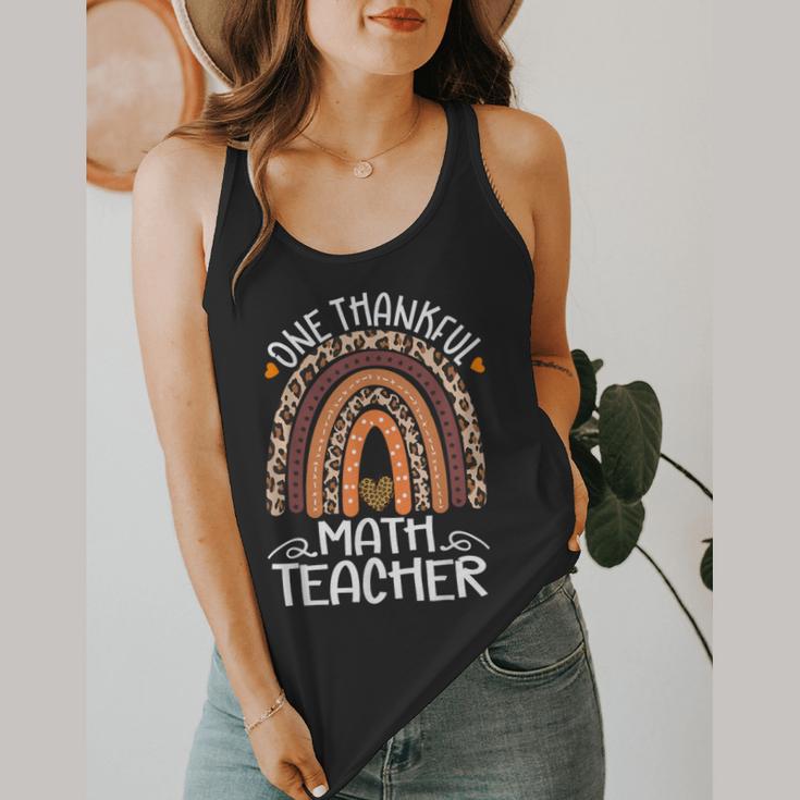 One Thankful Math Teacher Leopard Rainbow Thanksgiving Flowy Tank, funny design One Thankful Math Teacher Leopard Rainbow Thanksgiving Flowy Tank, funny design