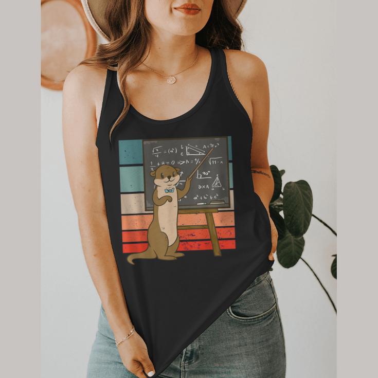 Otter Professor Teacher Teaching Maths Mathematics Flowy Tank, funny design