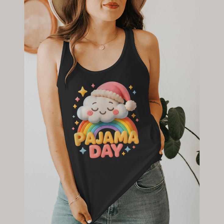 Pajama Day School Spirit Week Sleepy Cloud Teacher Student Flowy Tank, funny design