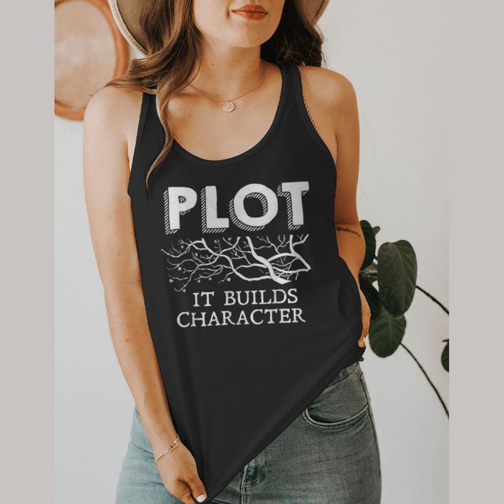 Plot It Builds Character Book Reading Teacher Flowy Tank, funny design Plot It Builds Character Book Reading Teacher Flowy Tank, funny design