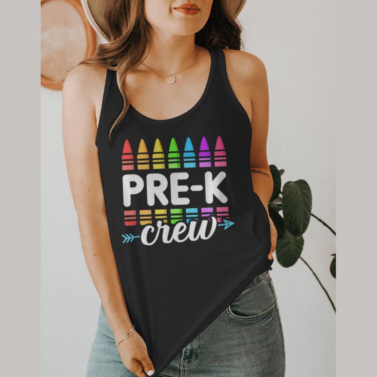 Pre-K Crew Teacher Team Squad Hello Back School Graduation Flowy Tank, funny design Pre-K Crew Teacher Team Squad Hello Back School Graduation Flowy Tank, funny design