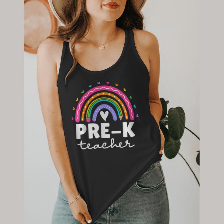 Pre-K Teacher Cute Pre Kindergarten For Teachers Rainbow For Men Women Kids Flowy Tank, funny design