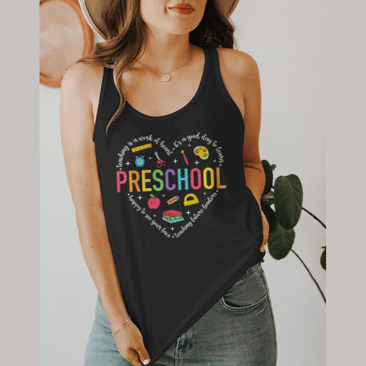 Preschool Teacher Pre-K Heart First Day Of Preschool Kids Flowy Tank, funny design Preschool Teacher Pre-K Heart First Day Of Preschool Kids Flowy Tank, funny design