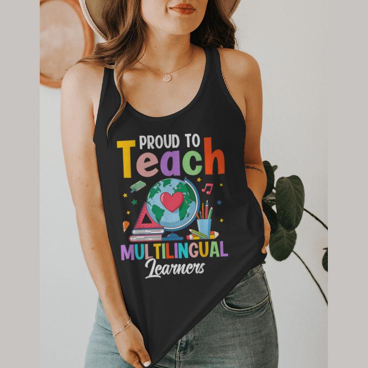 Proud To Teach Multilingual Learner ESL English Teacher Flowy Tank, funny design Proud To Teach Multilingual Learner ESL English Teacher Flowy Tank, funny design