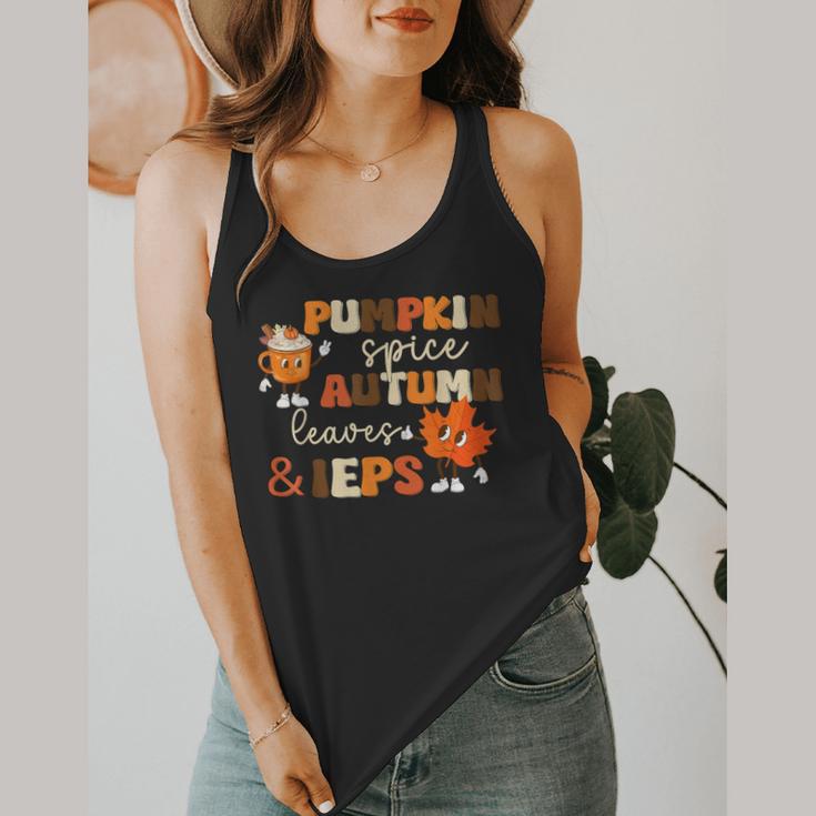 Pumpkin Spice Autumn Leaves IEPS Sped Teacher Fall Flowy Tank, funny design Pumpkin Spice Autumn Leaves IEPS Sped Teacher Fall Flowy Tank, funny design