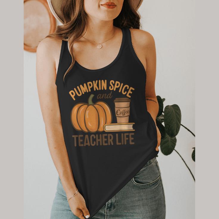 Pumpkin Spice And Teacher Life Halloween Teacher Flowy Tank, funny design Pumpkin Spice And Teacher Life Halloween Teacher Flowy Tank, funny design