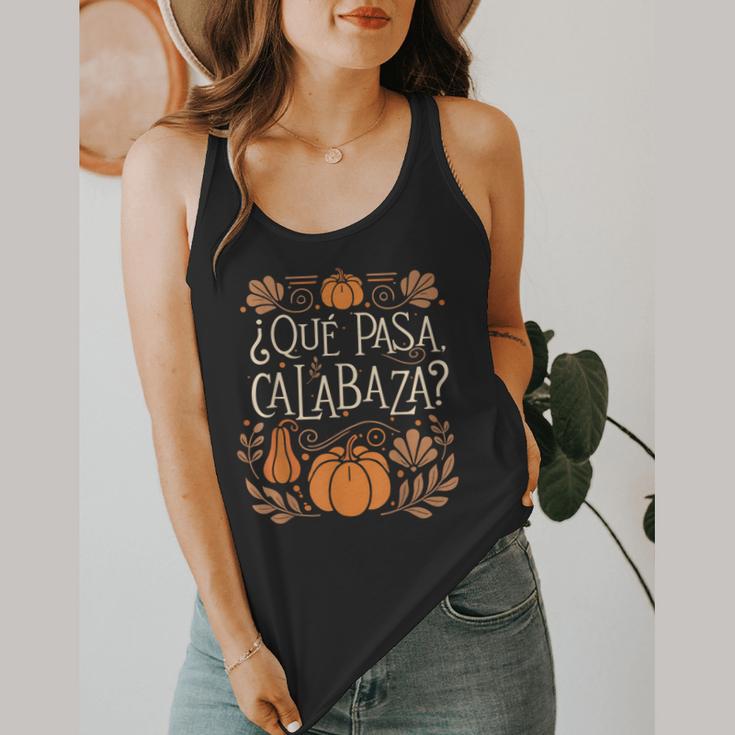 Que Pasa Calabaza Shirt Spanish Teacher Flowy Tank, funny design