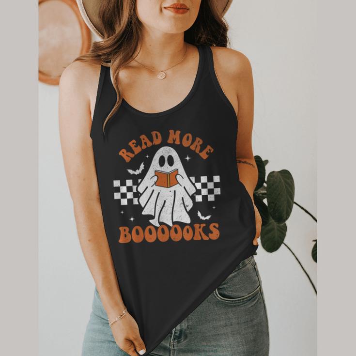Read More Books Cute Ghost Reading Book Teacher Halloween Flowy Tank, funny design