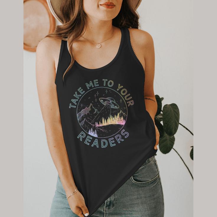 Take Reading English Teacher Library Alien Space T-S Tie Dye Flowy Tank, funny design Take Reading English Teacher Library Alien Space T-S Tie Dye Flowy Tank, funny design