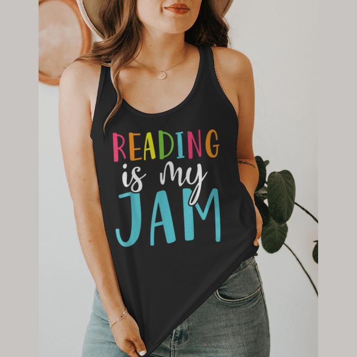 Reading Is My Jam Back To School Teacher Flowy Tank, funny design
