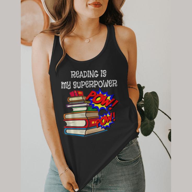 Reading Is My Super Power Superhero Best English Teacher Flowy Tank, funny design