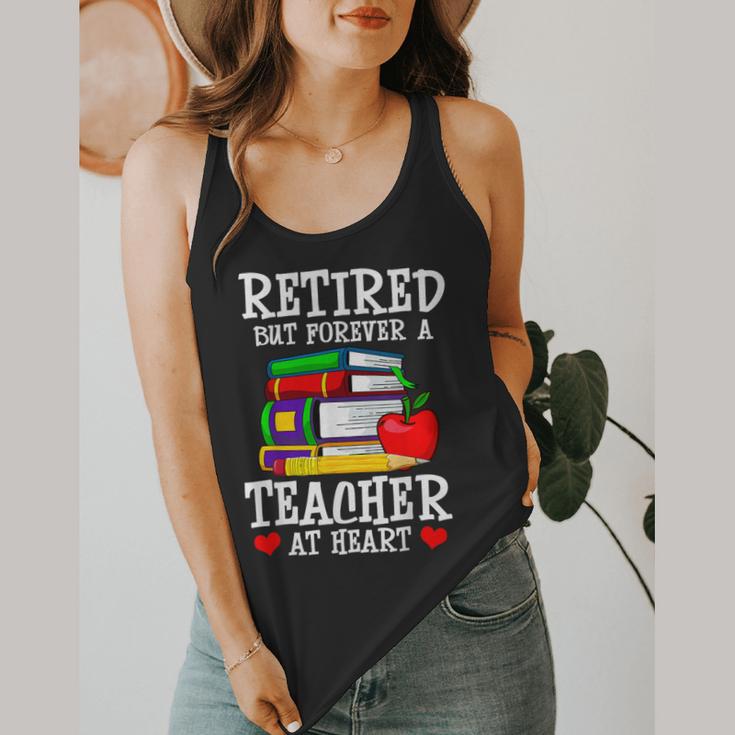 Retired But Forever a Teacher At Heart Teacher Retirement Flowy Tank, funny design