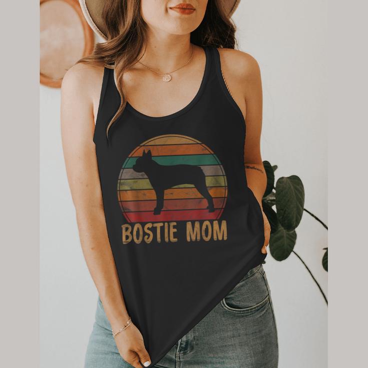 Retro Boston Terrier Mom Dog Mother Pet Bostie Mama Flowy Tank, funny design