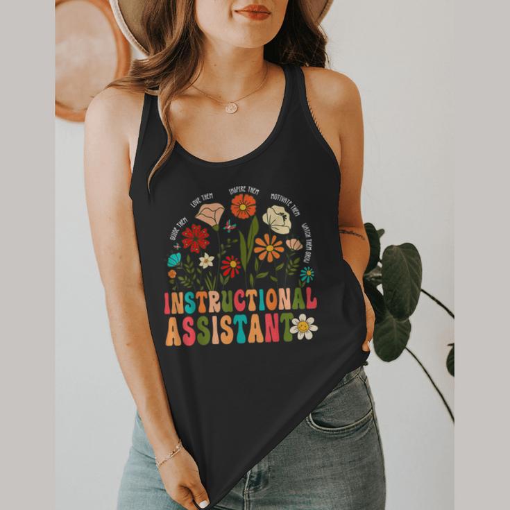 Retro Instructional Assistant Wildflowers Teacher Aide Flowy Tank, funny design Retro Instructional Assistant Wildflowers Teacher Aide Flowy Tank, funny design