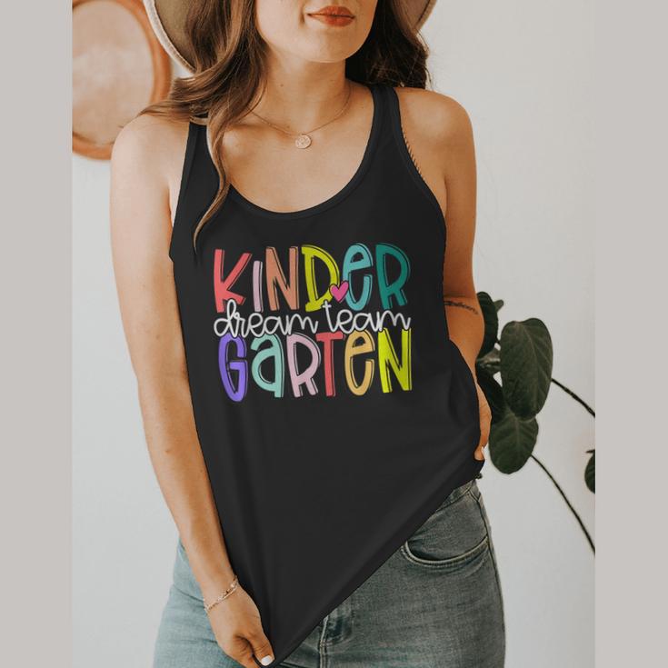 Retro Kindergarten Dream Team Back To School Teacher Kids Flowy Tank, funny design