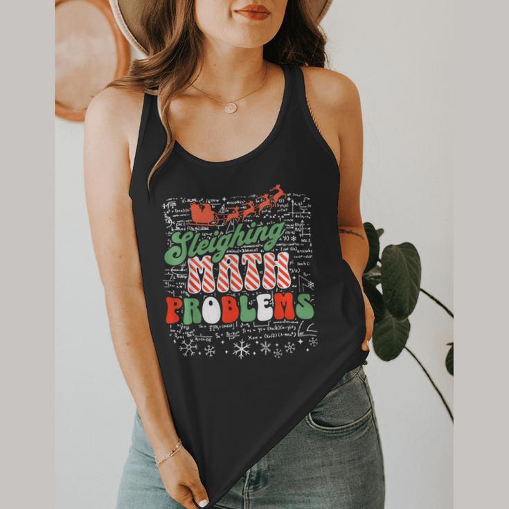 Retro Sleighing Math Problems Santa Math Teacher Christmas Flowy Tank, funny design Retro Sleighing Math Problems Santa Math Teacher Christmas Flowy Tank, funny design