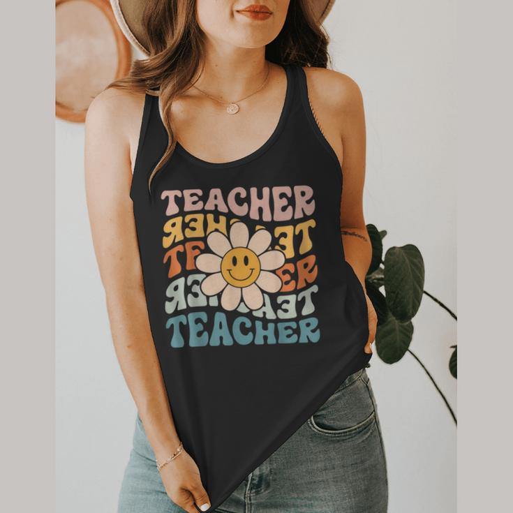 Retro Teacher Daisy Colorful Elementary School Teacher Flowy Tank, funny design Retro Teacher Daisy Colorful Elementary School Teacher Flowy Tank, funny design