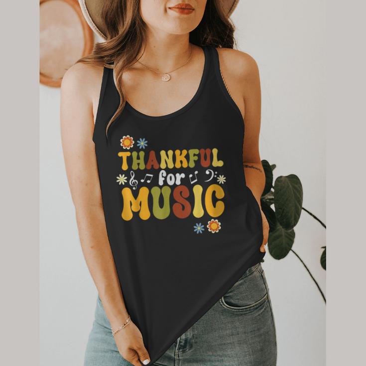 Retro Thankful For Music Floral Music Teacher Thanksgiving Men Women Flowy Tank, funny design Retro Thankful For Music Floral Music Teacher Thanksgiving Men Women Flowy Tank, funny design