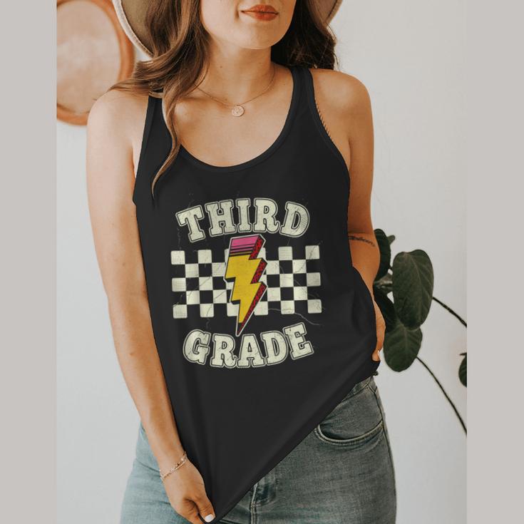 Retro Third Grade Teacher Lightning Bolt Pencil Teacher Kids Flowy Tank, funny design Retro Third Grade Teacher Lightning Bolt Pencil Teacher Kids Flowy Tank, funny design