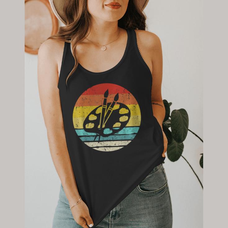 Retro Vintage Paint Palette Costume Artist Art Teacher Men Women Flowy Tank, funny design