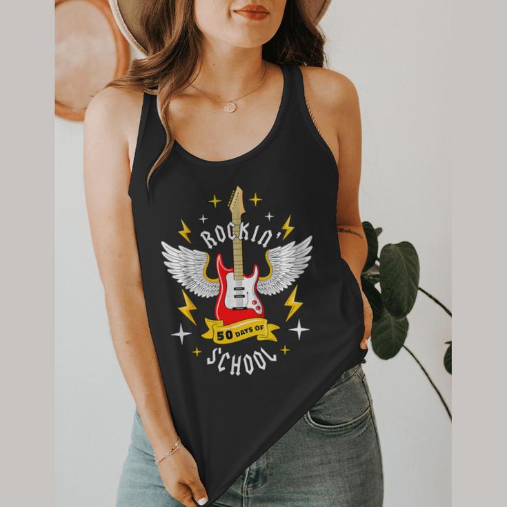 Rockin 50 Days Of School 50th Day Of School Teacher Student Men Women Girls Kids Flowy Tank, funny design Rockin 50 Days Of School 50th Day Of School Teacher Student Men Women Girls Kids Flowy Tank, funny design
