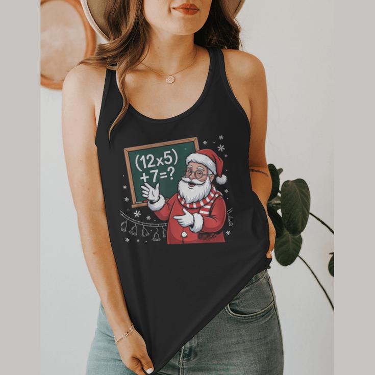 Santa Teacher 67 Math Christmas Xmas Holiday Number 67 Flowy Tank, funny design