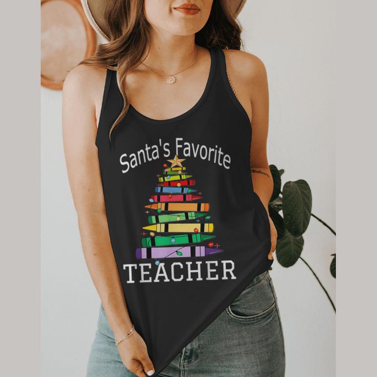Santa's Favorite Teacher Idea For Christmas Teachers Flowy Tank, funny design Santa's Favorite Teacher Idea For Christmas Teachers Flowy Tank, funny design