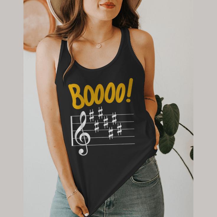Scary Key Signature Boo Music Halloween Musician Teacher Men Women Flowy Tank, funny design