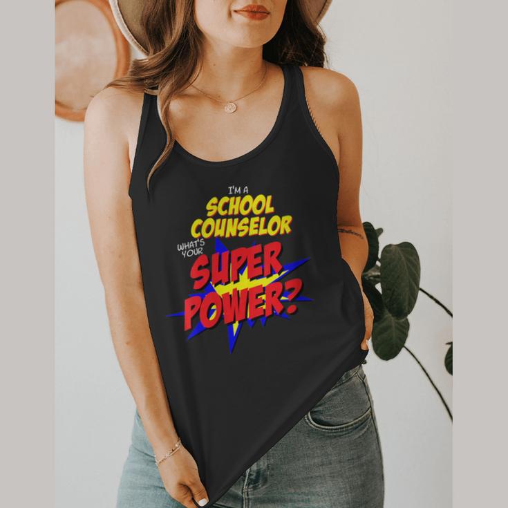 School Counselor Teacher Superhero Superpower Comic Book Flowy Tank, funny design School Counselor Teacher Superhero Superpower Comic Book Flowy Tank, funny design