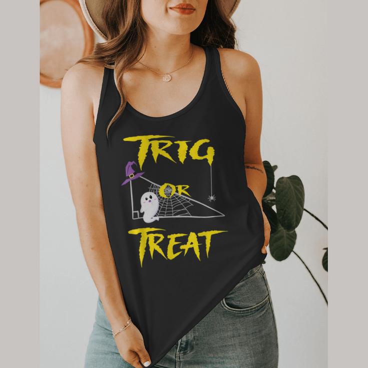 School Math Teacher Halloween 2022 Trig Or Treat Shirt Flowy Tank, funny design