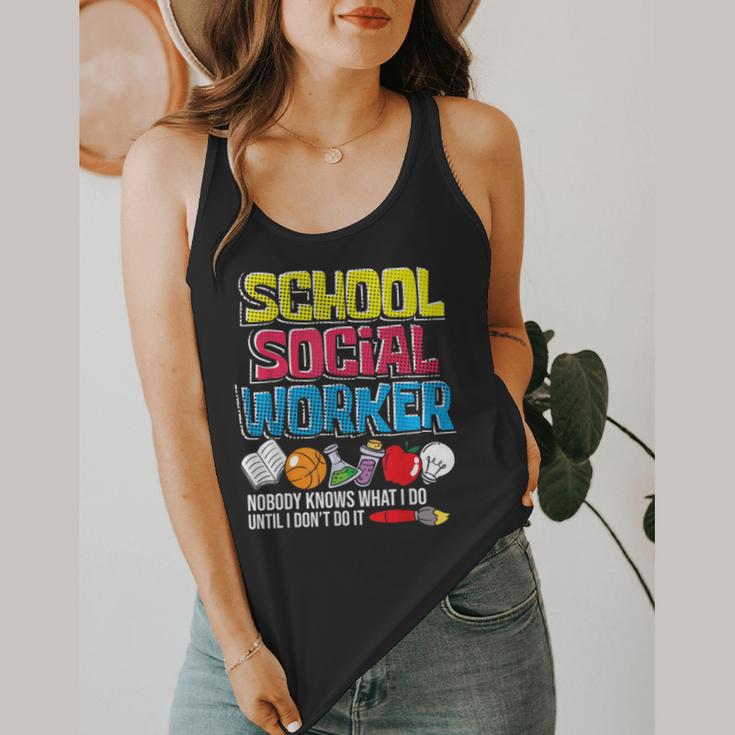 School Social Worker Teacher Caseworker Public Servant LSW Flowy Tank, funny design