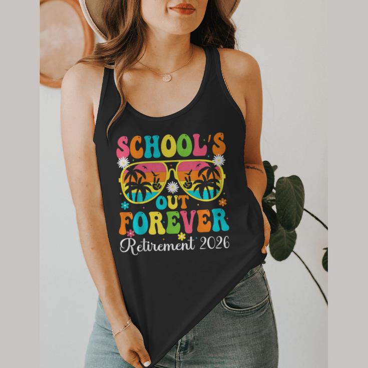 School's Out Forever Retirement 2026 Retro Retired Teacher Flowy Tank, funny design