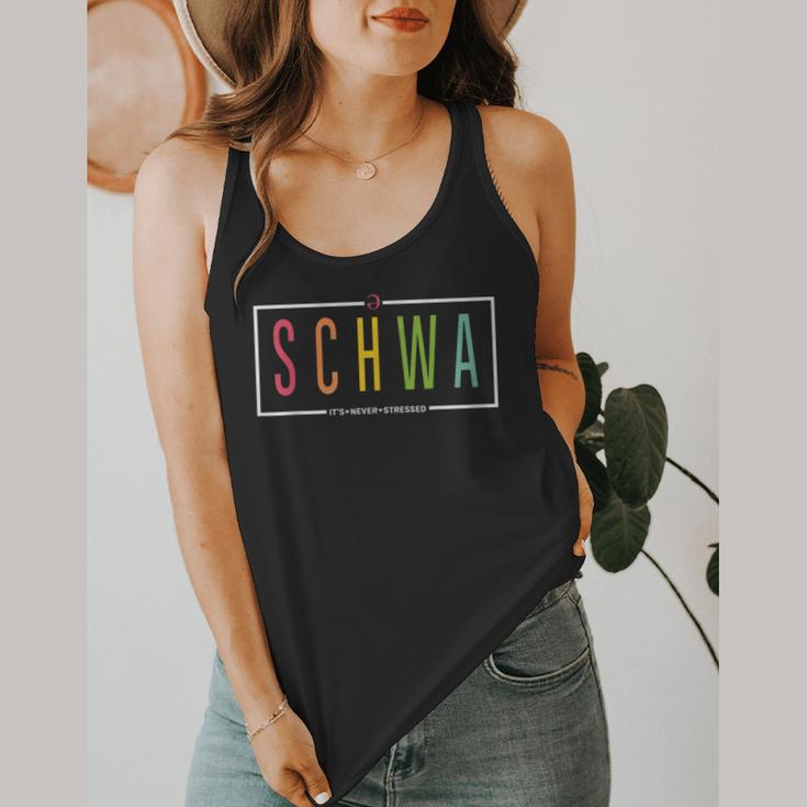 Schwa Teacher Reading Literacy For English Grammar Teachers Flowy Tank, funny design