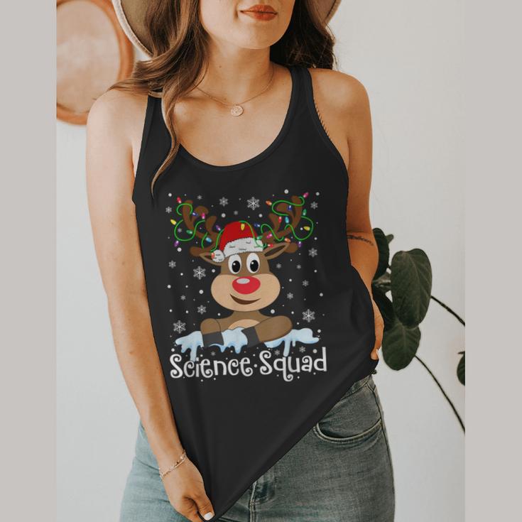 Science Teacher Squad Reindeer Christmas Teacher Xmas Lights For Men Women Flowy Tank, funny design