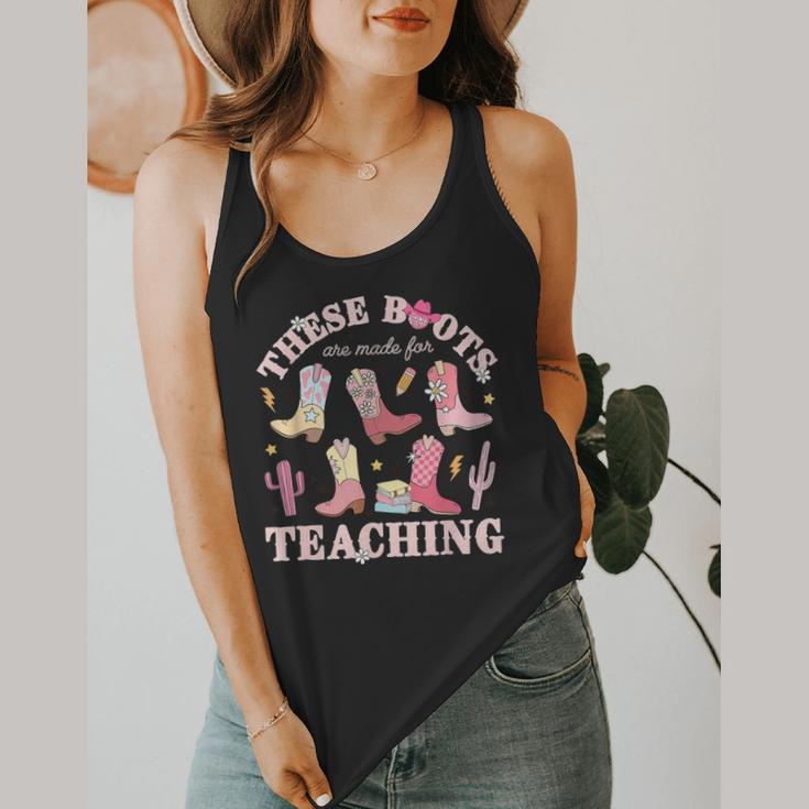These Boots Are Made For Teaching Western Cowgirl Teacher Flowy Tank, funny design These Boots Are Made For Teaching Western Cowgirl Teacher Flowy Tank, funny design
