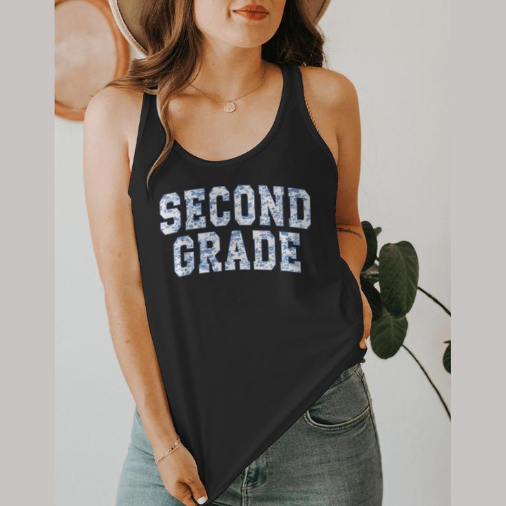 Second Grade Floral Blue Back To School 2nd Grade Teacher Flowy Tank, funny design Second Grade Floral Blue Back To School 2nd Grade Teacher Flowy Tank, funny design