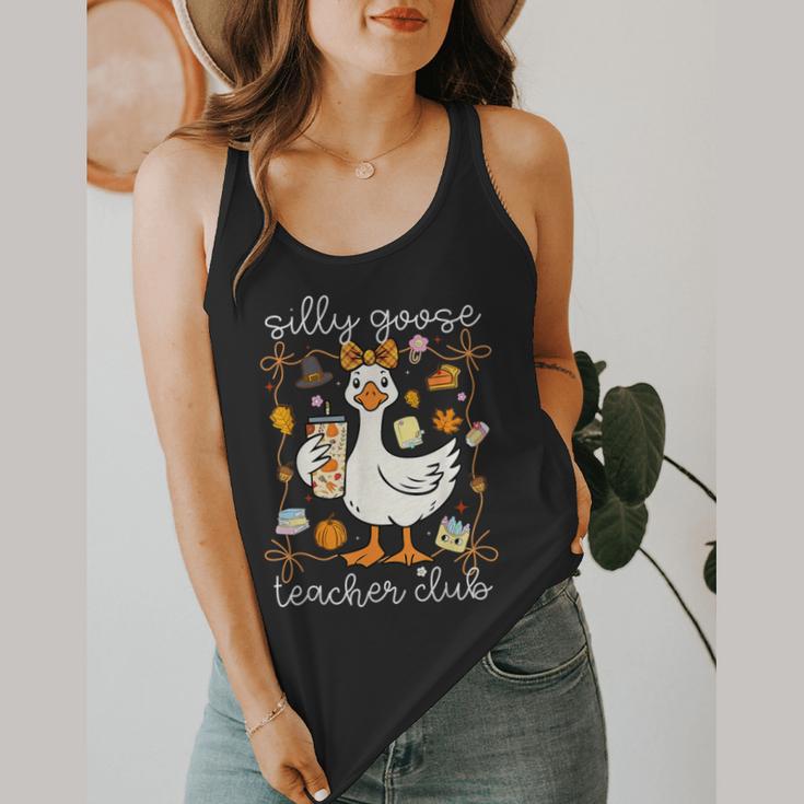 Silly Goose Teachers Club Cozy Fall Teacher Flowy Tank, funny design Silly Goose Teachers Club Cozy Fall Teacher Flowy Tank, funny design