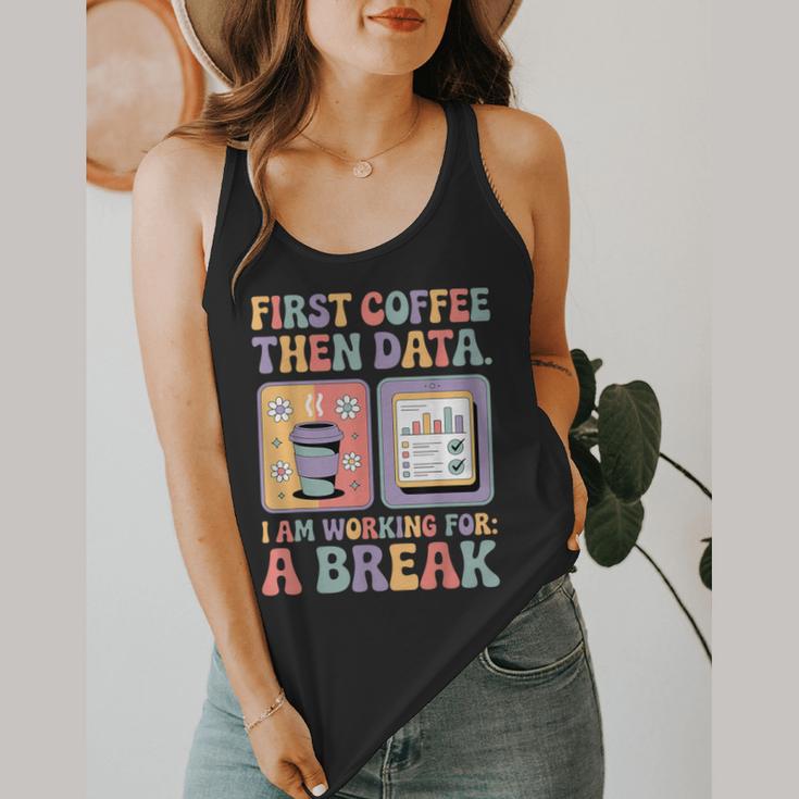 Special Education First Coffee Then Data Retro SPED Teacher Flowy Tank, funny design Special Education First Coffee Then Data Retro SPED Teacher Flowy Tank, funny design