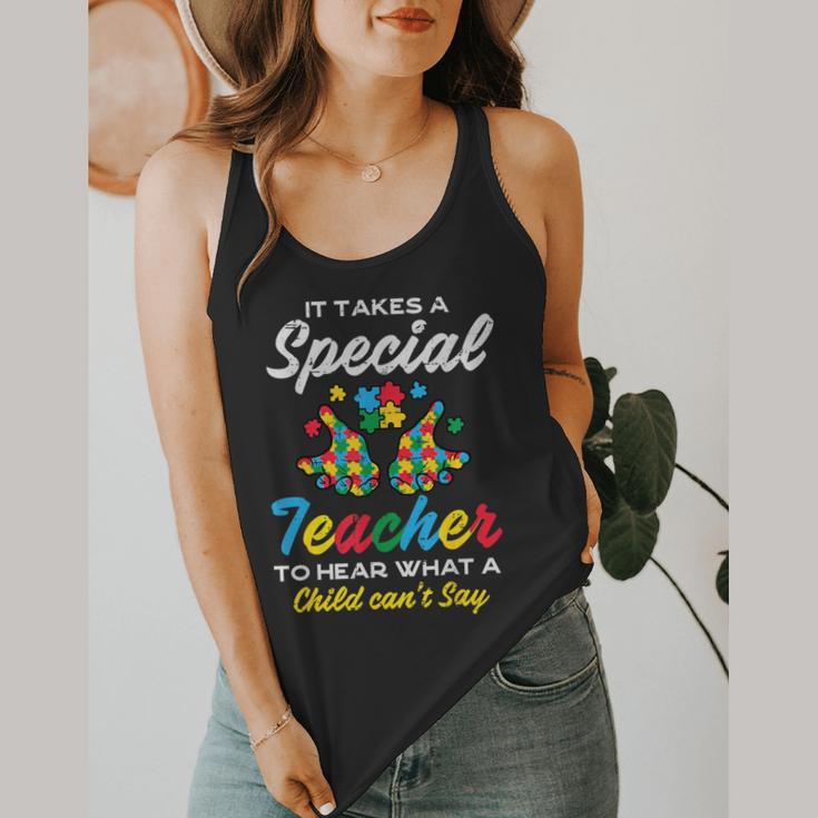 Special Teacher To Hear Child Cant Say Autism Awareness Sped Flowy Tank, funny design