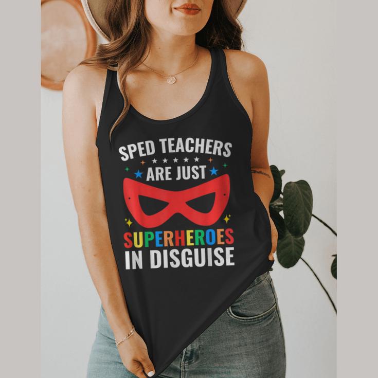 SPED Teacher Are Just Superheroes Disguise Special Education Flowy Tank, funny design
