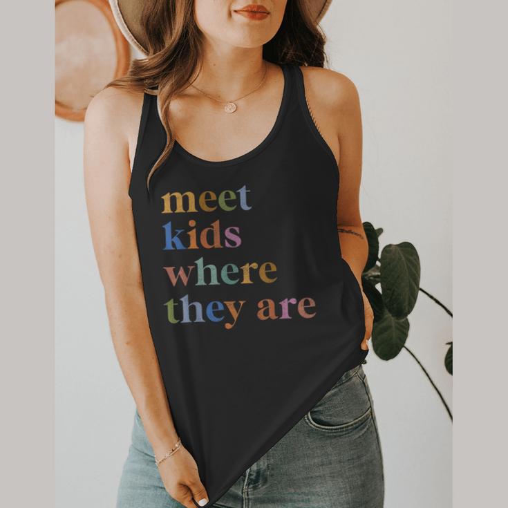 SPED Teacher SLP Meet Kids Where They Are Special Education Flowy Tank, funny design SPED Teacher SLP Meet Kids Where They Are Special Education Flowy Tank, funny design