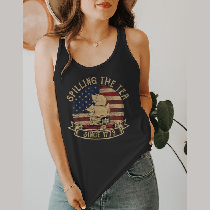 Spilling The Tea Since 1773 American History Teacher Vintage Flowy Tank, funny design Spilling The Tea Since 1773 American History Teacher Vintage Flowy Tank, funny design